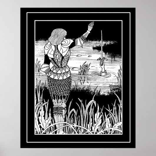 Beardsley Excalibur & Knight Art Poster (Vorne)