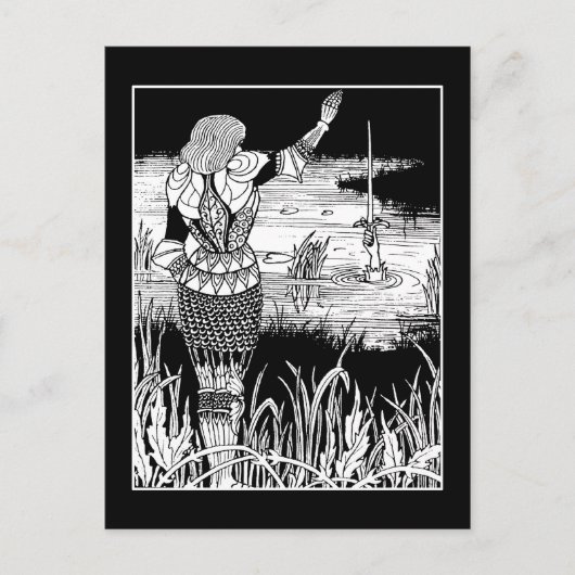 Beardsley Knight Excalibur Post Card Postkarte (Vorderseite)