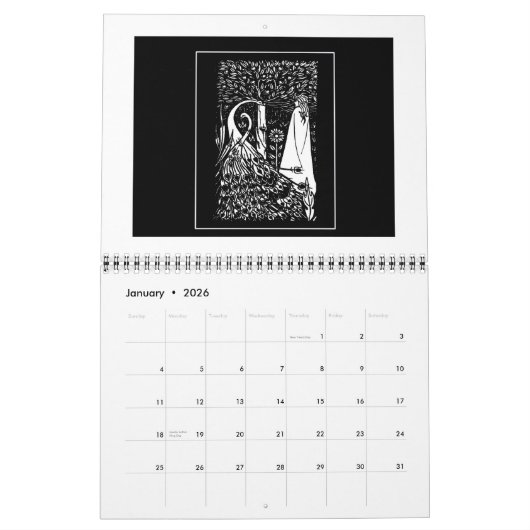 Beardsley Kunst Nouveau Illustrations-Kalender Kalender (Jan 2026)