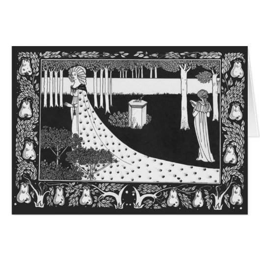 Beardsley Kunst Nouveau Schwarzweiss-Frau (Vorderseite (Horizontal))