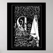 Beardsley Lady & Peacocks Poster Print (Vorne)