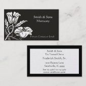 Beardsley Mohnblumen-elegante TotenVisitenkarte Visitenkarte (Vorne/Hinten)