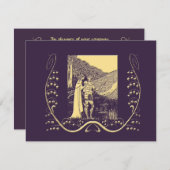 Beardsley Nouveau Knight & Lady Hochzeit Einladung (Vorne/Hinten)