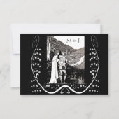 Beardsley Nouveau Knight & Lady Response Card RSVP Karte (Vorderseite)