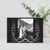 Beardsley Nouveau Knight & Lady Response Card RSVP Karte (Stehend Vorderseite)