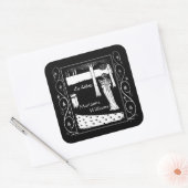 Beardsley Nouveau Lady Reader Buchzeichen Quadratischer Aufkleber (Umschlag)