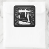 Beardsley Nouveau Lady Reader Buchzeichen Quadratischer Aufkleber (Tasche)