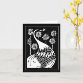 Beardsley Nouveau Peacock Note Card Karte (Gelbe Blume)