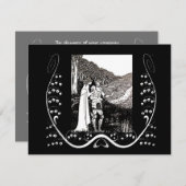 Beardsley Nouveau Ritter u. Dame Wedding Einladung (Vorne/Hinten)