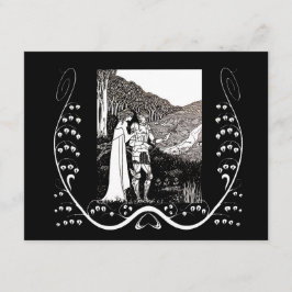 Beardsley Nouveau Ritter u. Dame Wedding Einladung