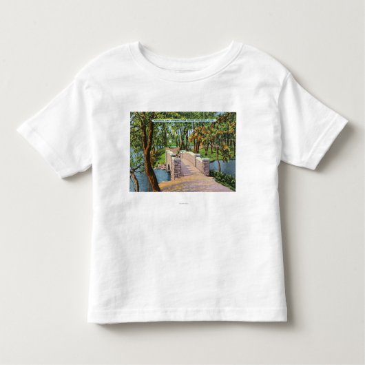 Beardsley Park-Ansicht der Steinbrücke Kleinkind T-shirt (Vorderseite)