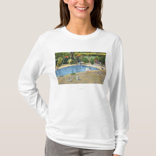 Beardsley Park-Ansicht von Waterbirds T-Shirt (Vorderseite)