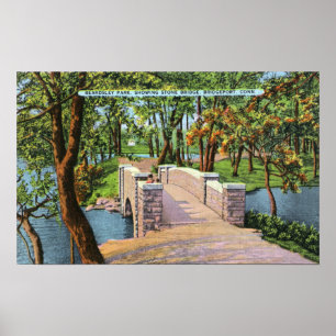 Beardsley Park Blick auf die Stone Bridge Poster