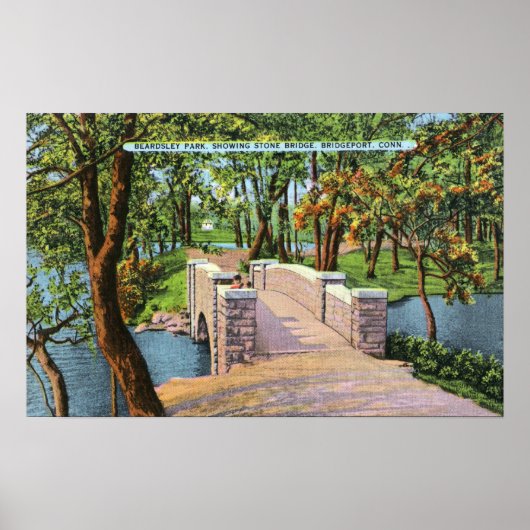 Beardsley Park Blick auf die Stone Bridge Poster (Vorne)