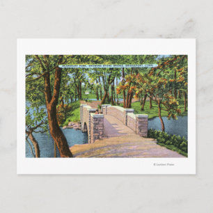 Beardsley Park Blick auf die Stone Bridge Postkarte