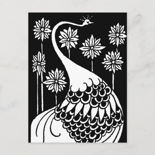 Beardsley Peacock Post Card Postkarte (Vorderseite)