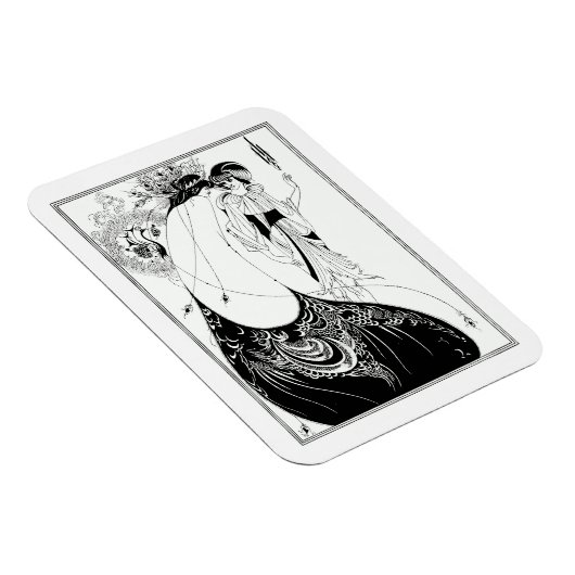 Beardsley Peacock Skirt Vintag Style Magnet (Rechte Seite)