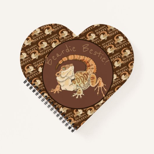 Beardy Besty Heart Spiral Notebook Notizblock (Vorderseite)