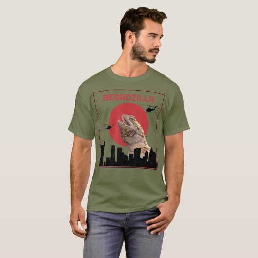 Beardzilla Bartded Dragon Funny Shirt (Vorne ganz)
