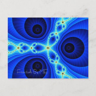 BearHeadsStarFishEyes1, Fraktale von ME Postkarte