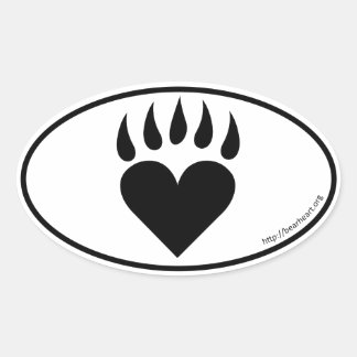 BearHeart Oval Aufkleber