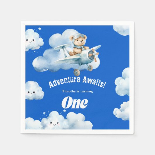 Bearing Wings: Teddys erste Geburtstagsexpedition Serviette (Vorderseite)