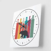 Bearish market | Trader | Simple design Quadratische Wanduhr (Winkel)