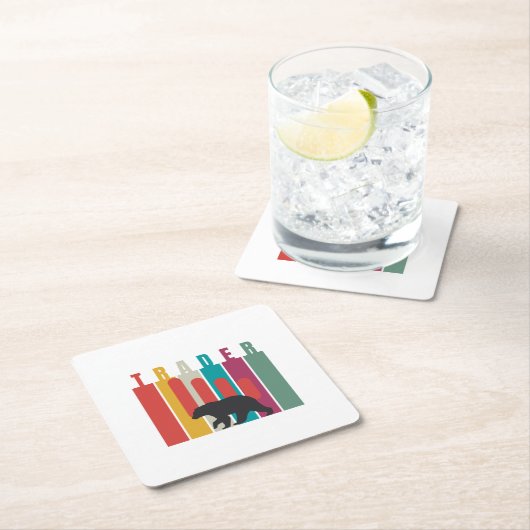 Bearish market | Trader | Simple design Rechteckiger Pappuntersetzer (Vor Ort)