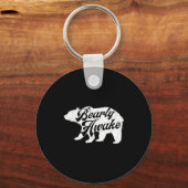 Bearly Awake Bear. Funny Bear Christmas Pajamas Gi Schlüsselanhänger (Vorderseite)