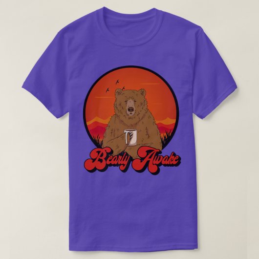 Bearly Awake - Funny Bean Coffee Drinker Premium T-Shirt (Design vorne)