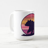 Bearly Awake - Funny Retro Bär Sunset Design Coff Kaffeetasse (Vorderseite Links)