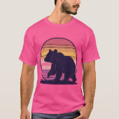Bearly Awake - Funny Retro Bear Sunset Design T-Shirt (Vorderseite)