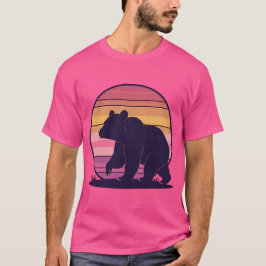 Bearly Awake - Funny Retro Bear Sunset Design T-Shirt