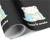 Bearly Awake Funny Sleepy Bär Puff Dark BG Geschenkpapier (Rolleneckpunkt)