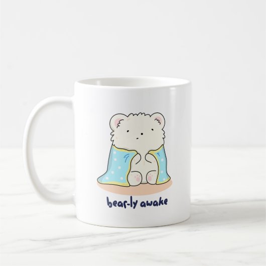 Bearly Awake Funny Sleepy Bären Puff Kaffeetasse (Links)