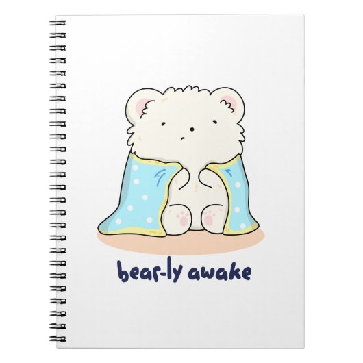 Bearly Awake Funny Sleepy Bären Puff Notizblock (Vorderseite)