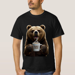 Bearly Awake: Grumpy Bear Coffee Graphic T-Shirt