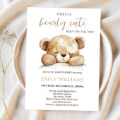 Bearly Cute Baby Shower | Neutral minimalist  Einladung