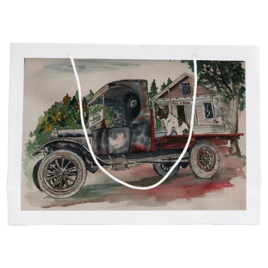 Bearly Driving Große Geschenktüte (Rückseite)