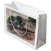 Bearly Driving Große Geschenktüte (Rückseite Schrägansicht)