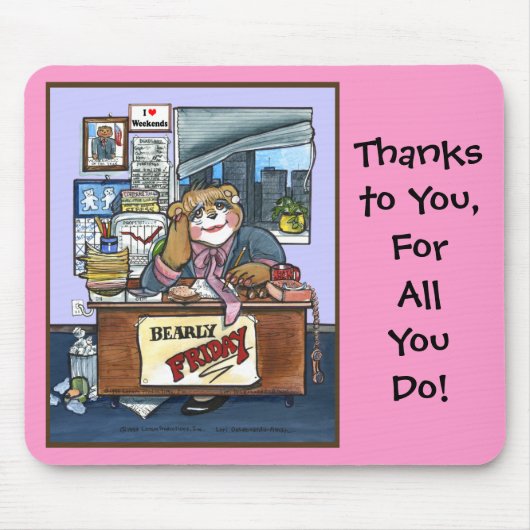 Bearly Freitag Mausunterlage Mousepad (Vorne)