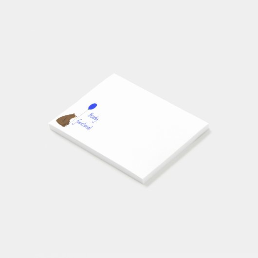 Bearly Functional, Fun Balloon Bear Quote Post-it Klebezettel (angewinkelt)