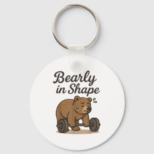 Bearly is Shape - Weichteilen Bären Workout Gym L Schlüsselanhänger