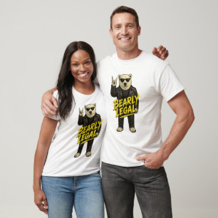 Bearly Legal Funny Rock Polar Bear Graphic T-Shirt
