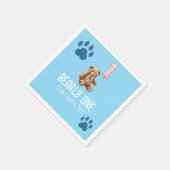 Bearly One | Brauner Teddybär Erster Geburtstag Serviette (Ecke)
