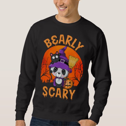 Bearly Scary Cute Halloween Costume Panda Witch Bl Sweatshirt (Vorderseite)