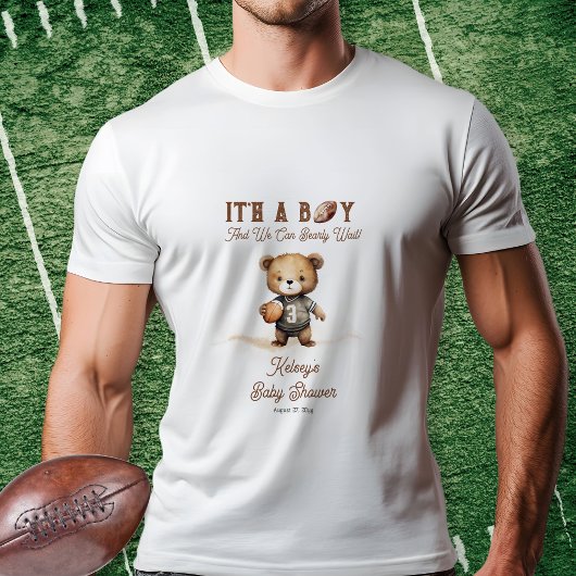 Bearly Wait American Football Baby Dusche Tri-Blend Shirt