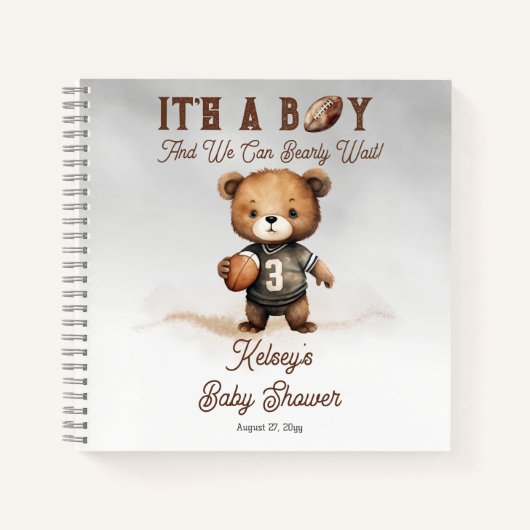 Bearly Wait American Football Baby Shooter Notizblock (Vorderseite)