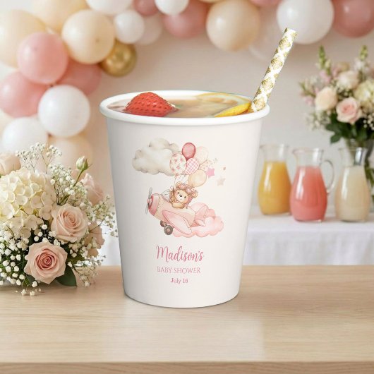 Bearly Wait Aviator Mädchen Baby Shower Pappbecher