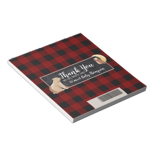 Bearly Wait Baby Dusche Kariert Candy Bar Wrap Notizblock (angewinkelt)